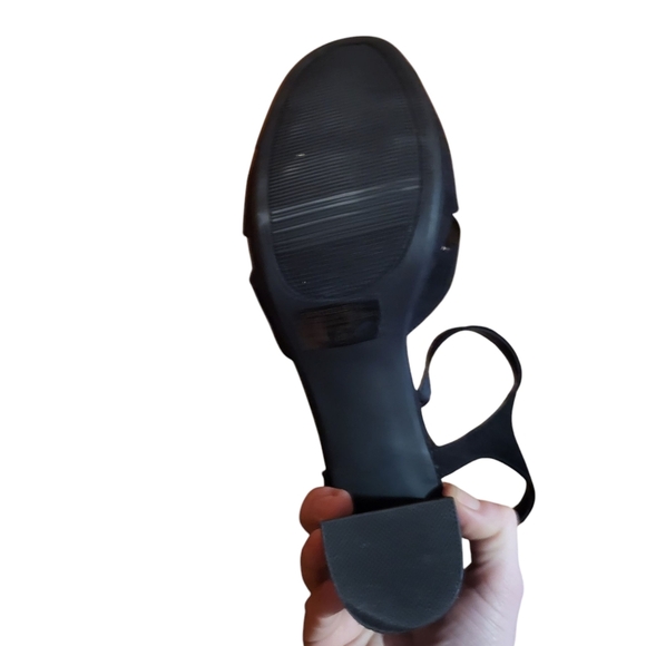 Pop Women's Garcelle Black Block Pin Up Style Ankle Strap Heels Size 11 - Picture 5 of 7